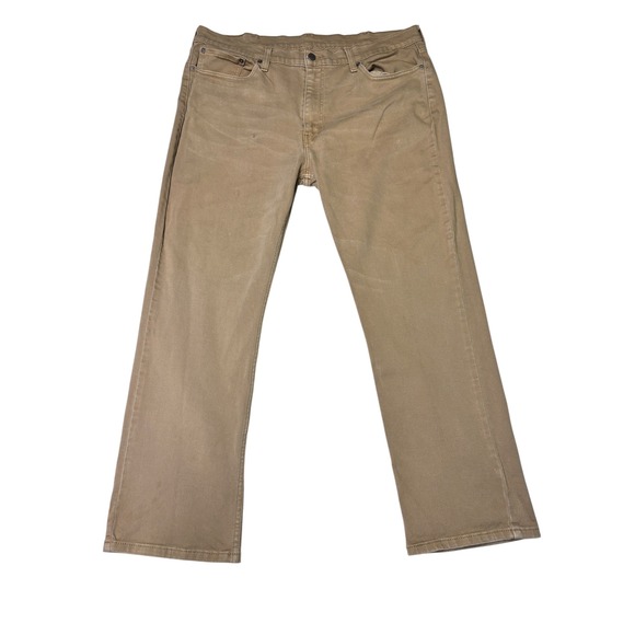 Levi's 514 Straight Fit Tan Jeans Mens W40 L30 Classic Casual Comfort - Picture 1 of 16